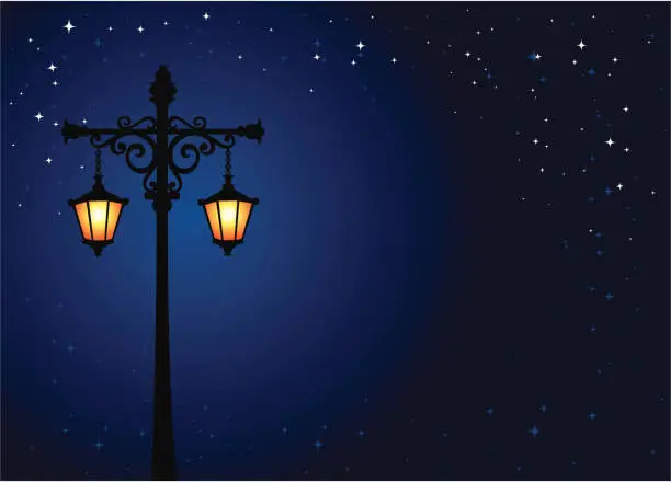 Vector illustration of Vintage Street Lamp