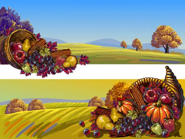 Vector illustration of Beautiful Autumn/Thanksgiving Backgrounds