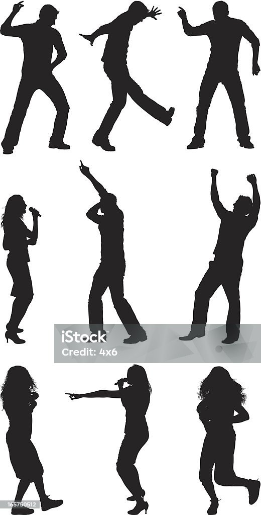 Men and women dancing silhouettes Men and women dancing silhouetteshttp://www.twodozendesign.info/i/1.png Activity stock vector