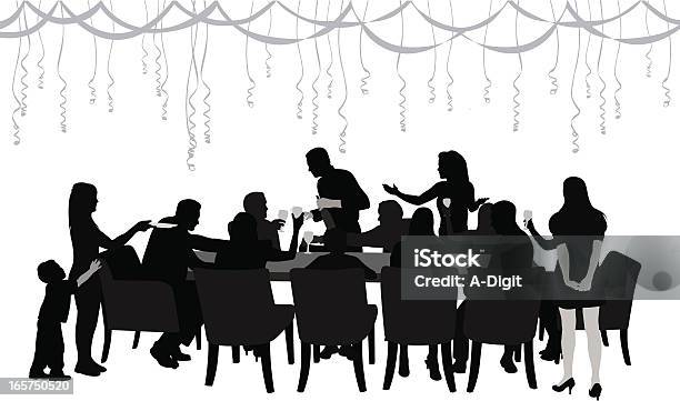 Celebration Vector Silhouette Stock Illustration - Download Image Now - Family, In Silhouette, Social Gathering