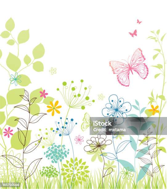 Spring Border Vector Boy Spring Border Stock Illustration - Download Image Now - Nature, Outline ...
