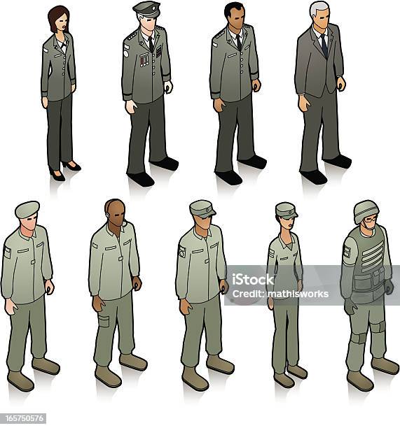Militaires Personnel Vecteurs libres de droits et plus d'images vectorielles de Perspective isométrique - Perspective isométrique, Armée, Vétéran