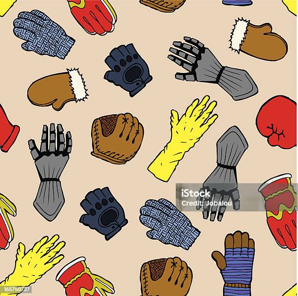 Многие Перчатки Бесшовные — стоковая векторная графика и другие изображения на тему Полуперчатка - Полуперчатка, Рабочая перчатка, Без людей