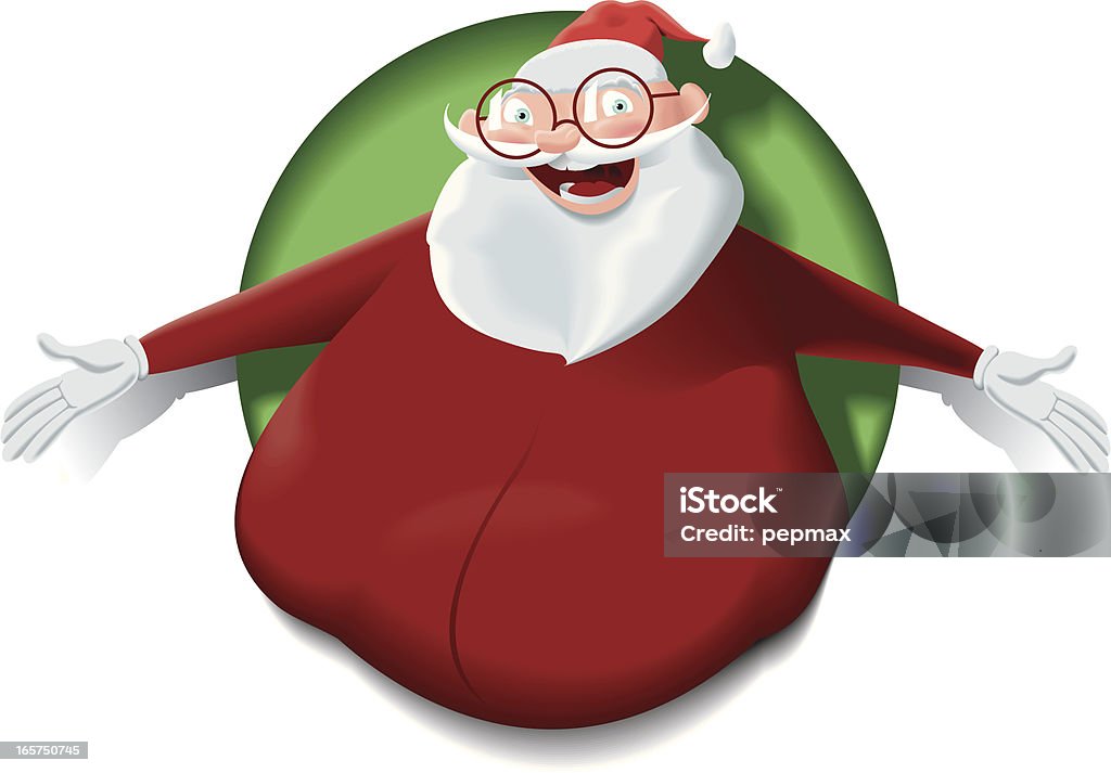 Santa Claus lean el orificio pasante - arte vectorial de Agujero libre de derechos