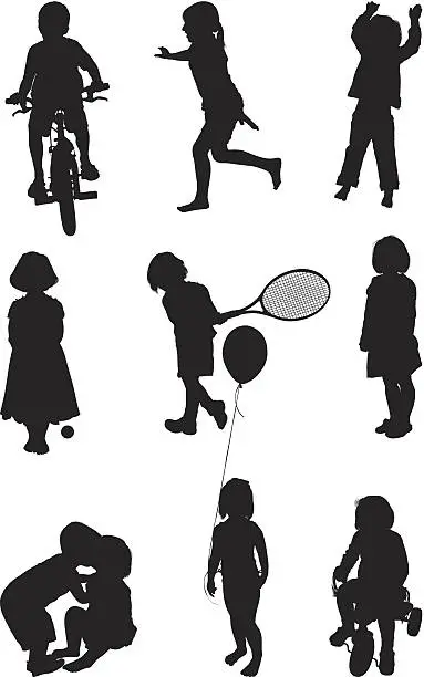 Vector illustration of Cute kids playing