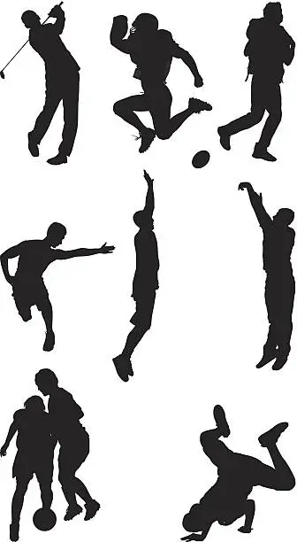 Vector illustration of Action packed sports and activities