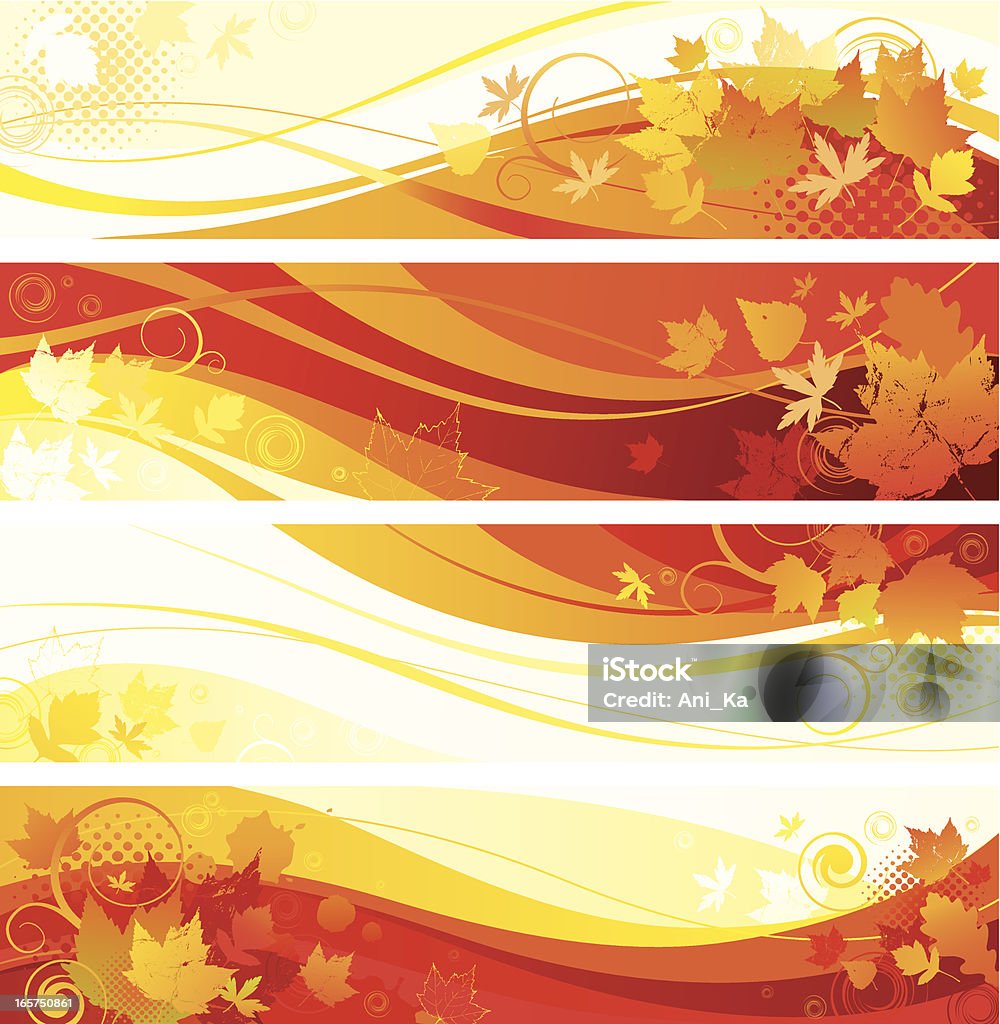 Autumn banners Autumn banners with space for your text Curve stock vector