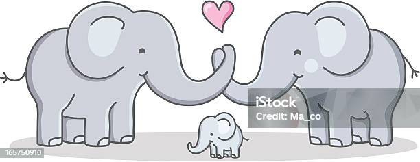 Starken Zusammenhalt Ihrer Familie Cartoon Elefantlove Stock Vektor Art und mehr Bilder von Elefant