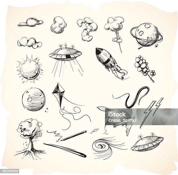 Interstellar Sketches Or Drawings Stock Illustration - Download Image Now - Doodle, Illustration, Pencil