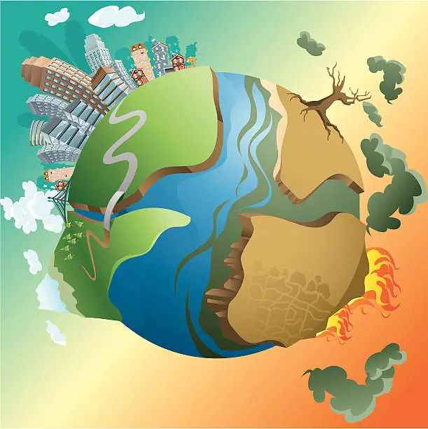 Vector illustration of dying earth