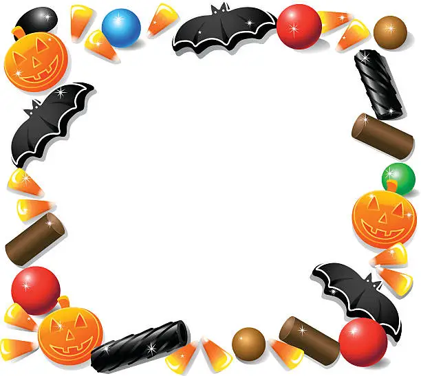 Vector illustration of Halloween Candy Frame