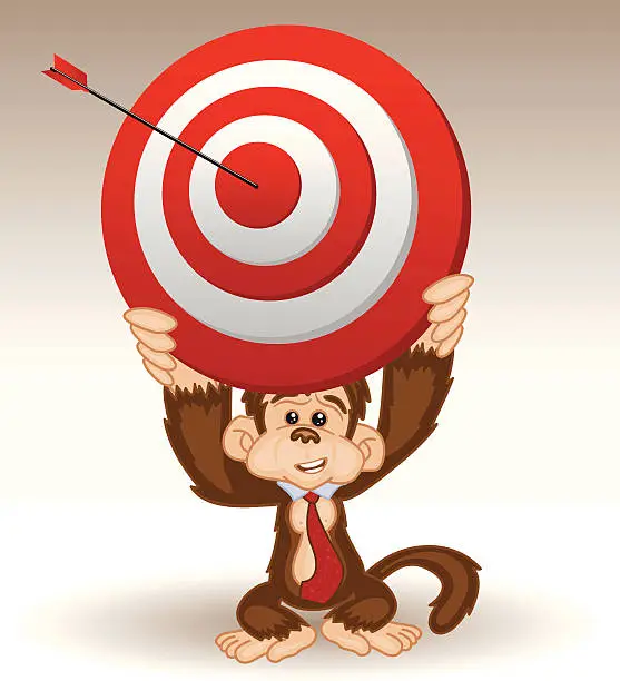 Vector illustration of Monkey Business - Bull's Eye
