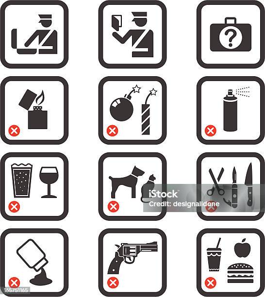 Passport Control And Security Icons Stock Illustration - Download Image Now - Security Staff, Security, Icon Symbol