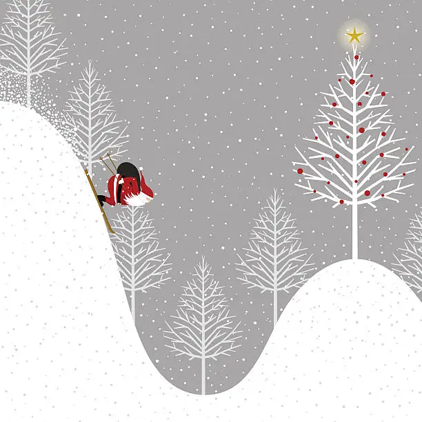 Vector illustration of Santa Claus delivering presents