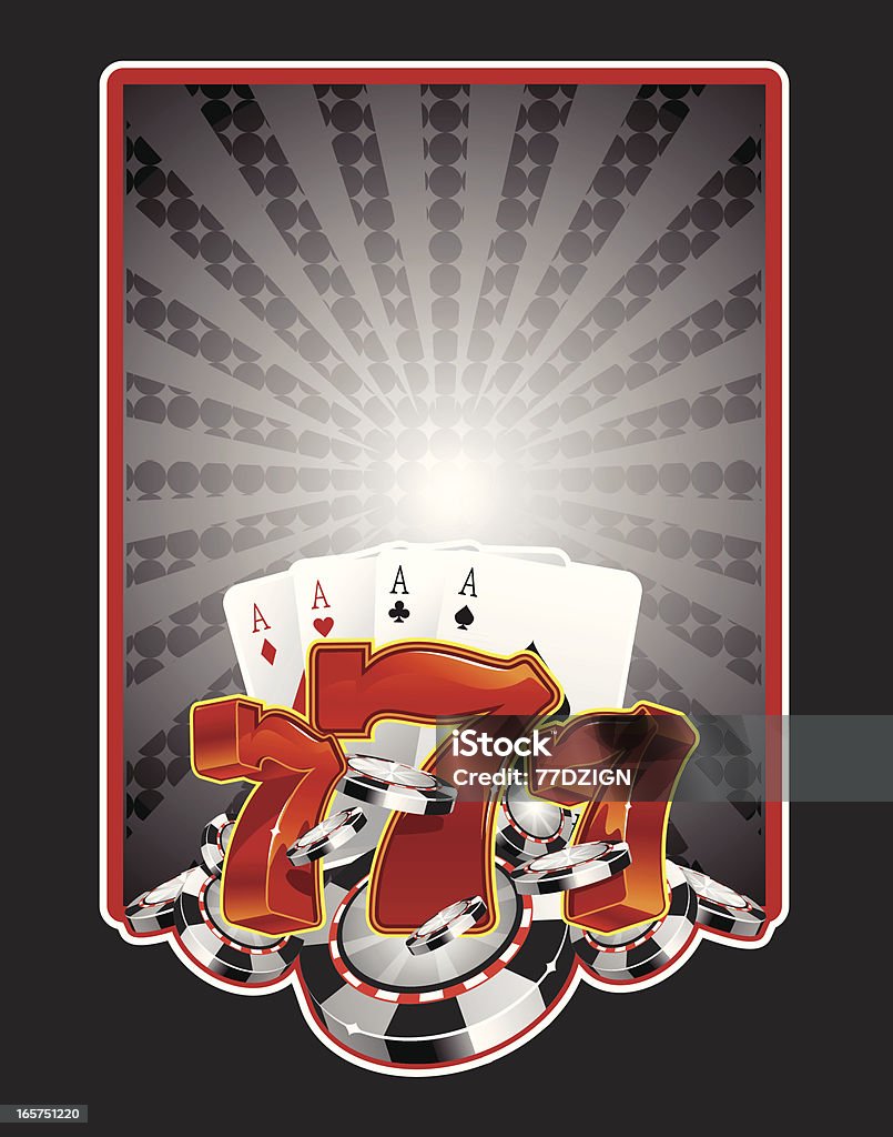 lucky seven poker-chips - Lizenzfrei Spieljeton Vektorgrafik