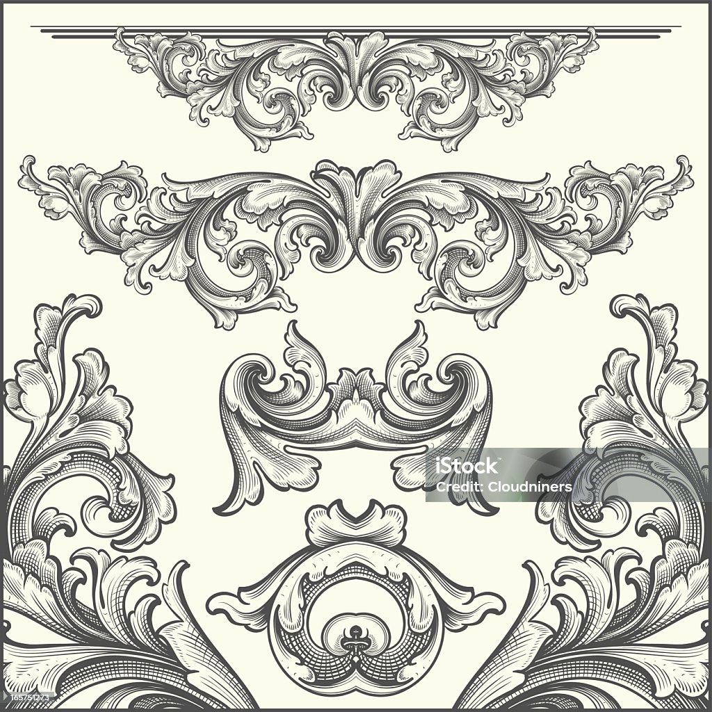 Hand Engraved Ornate Scrollwork Elements Stock Illustration Download Hand Engraved Ornate Scrollwork Elements Stock Illustration Download