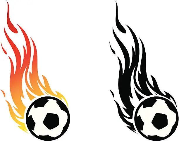 Vector illustration of Flaming Soccer Ball