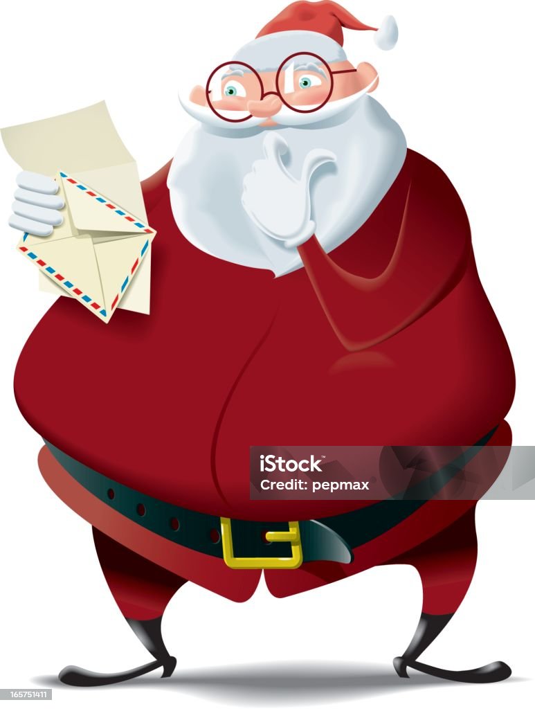 Carta de lectura de Santa Claus - arte vectorial de Barba - Pelo facial libre de derechos