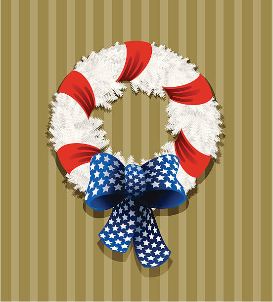American style wreath vector art illustration