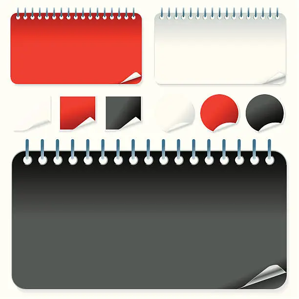 Vector illustration of Red and Black Paper Pads