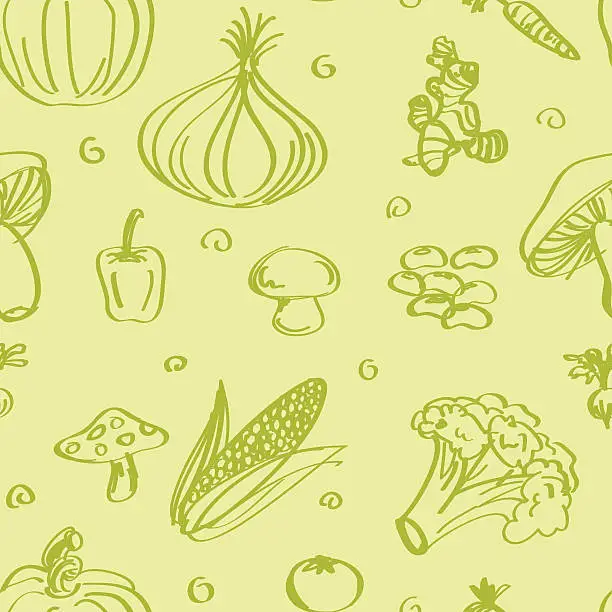 Vector illustration of Seamless background - Vegetable