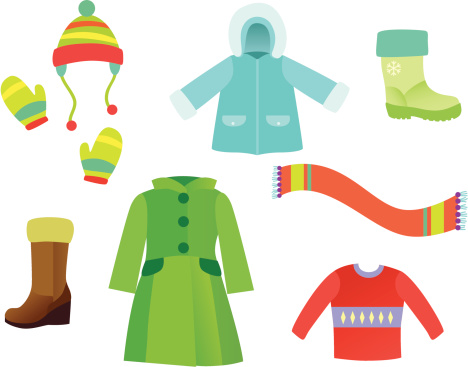 Various winter garments to keep you warm. Editable vector file.