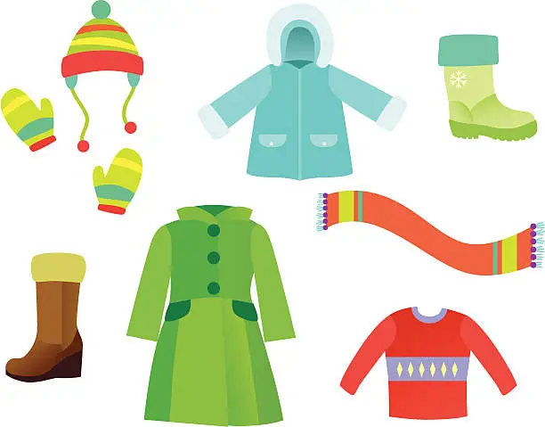 Vector illustration of Winter Garments
