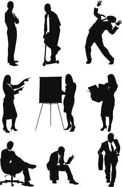 Vector illustration of Businesspeople working