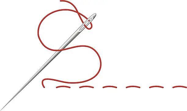 Vector illustration of stitching needle