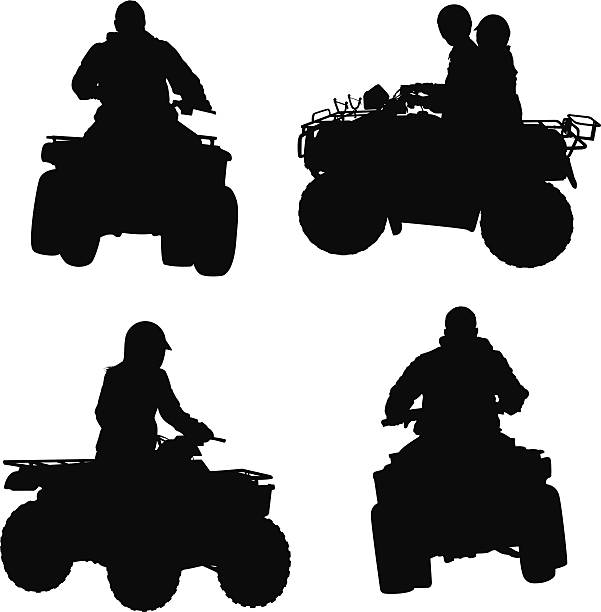 atv 4 wheeler 탑승형 - off road vehicle car isolated white background stock illustrations