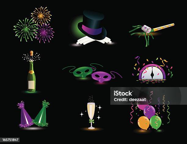 Célébration Nouvel An Des Éléments De Design Vecteurs libres de droits et plus d'images vectorielles de Nouvel an - Nouvel an, Cotillon, Saint-Sylvestre