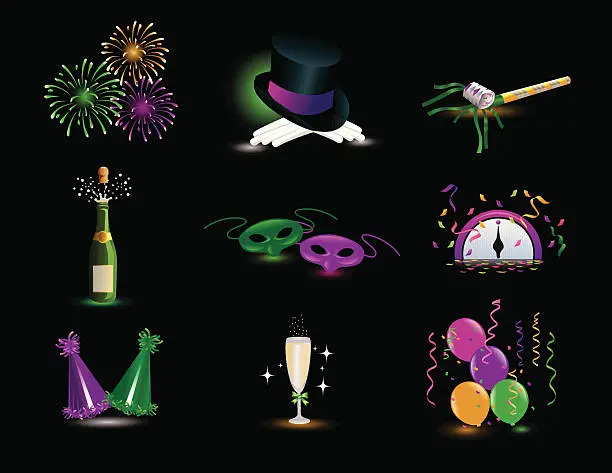 Vector illustration of New Year's Celebration Design Elements