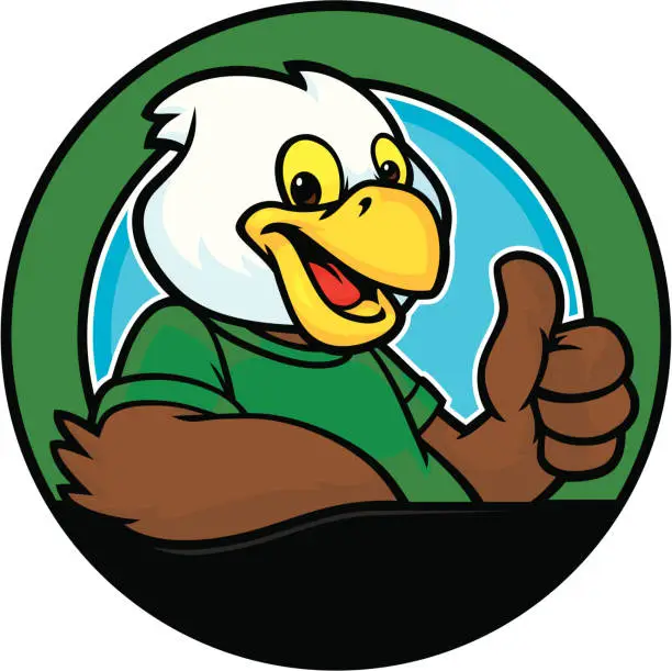 Vector illustration of Kid Eagle Mascot