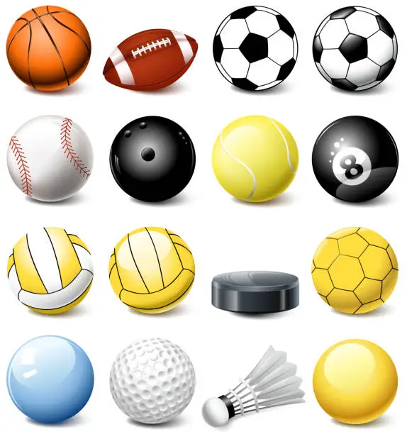 Vector illustration of sports ball set