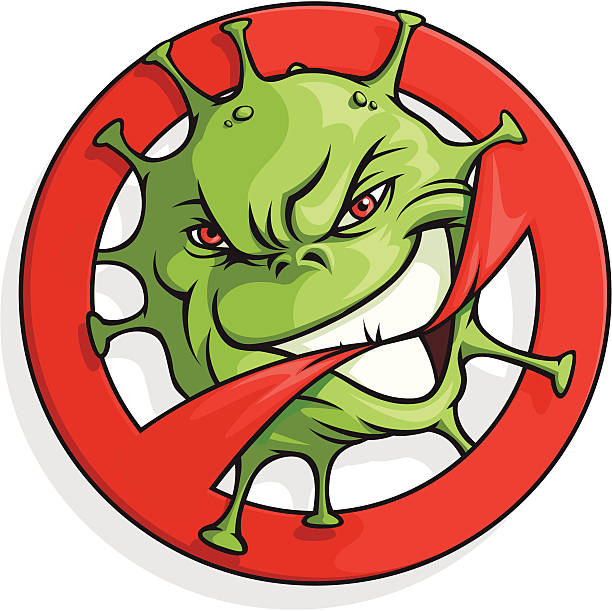 biologiczne maskotka - flu bug stock illustrations