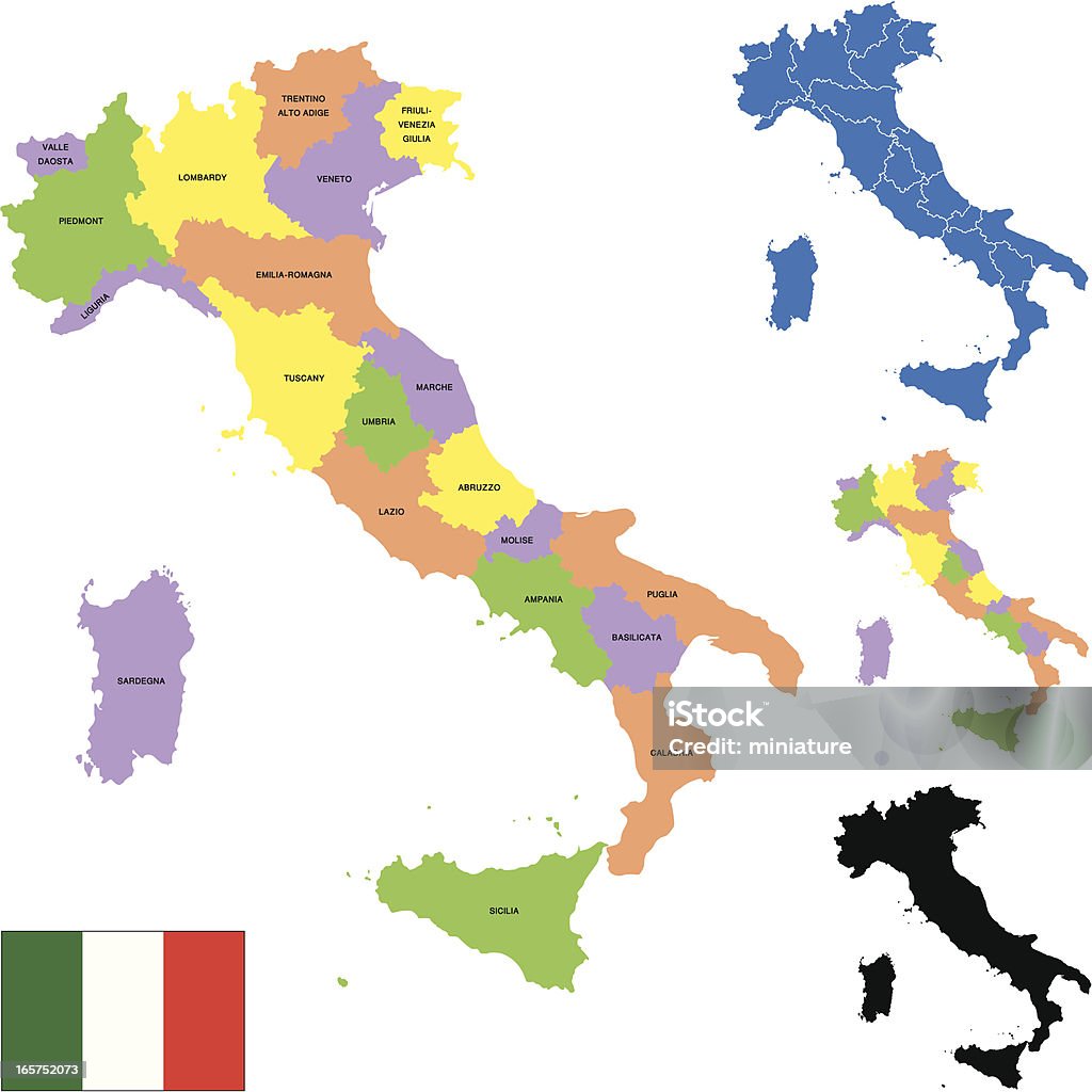 Itália no mapa - Vetor de Umbria royalty-free