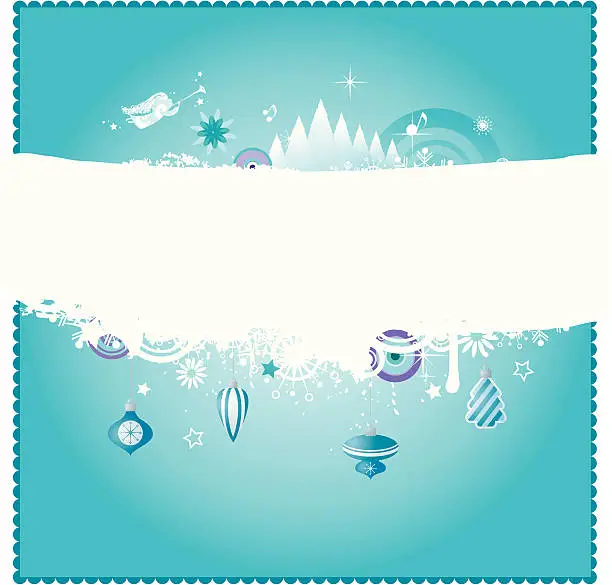 Vector illustration of Christmas banner | Teal series
