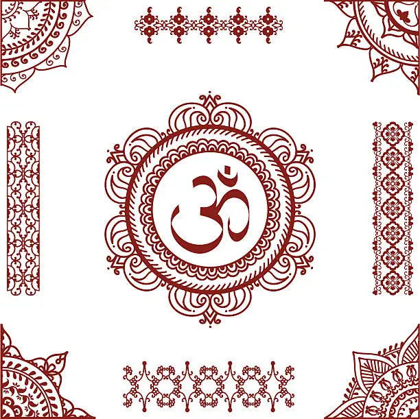 Vector illustration of Mehndi Aum