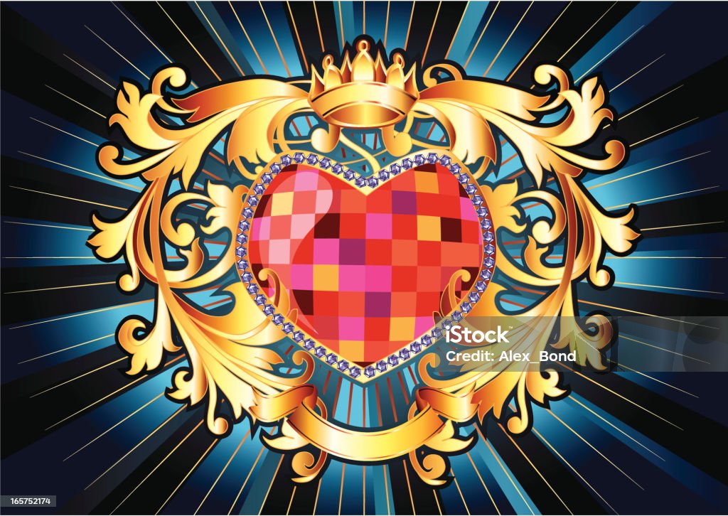 Inscription Emblems Heart Heartshaped Emblem Stock Illustration - Download Image Now - Abstract ...
