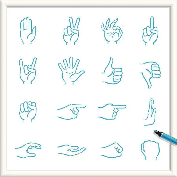 Vector illustration of Sketch Icons - Hands