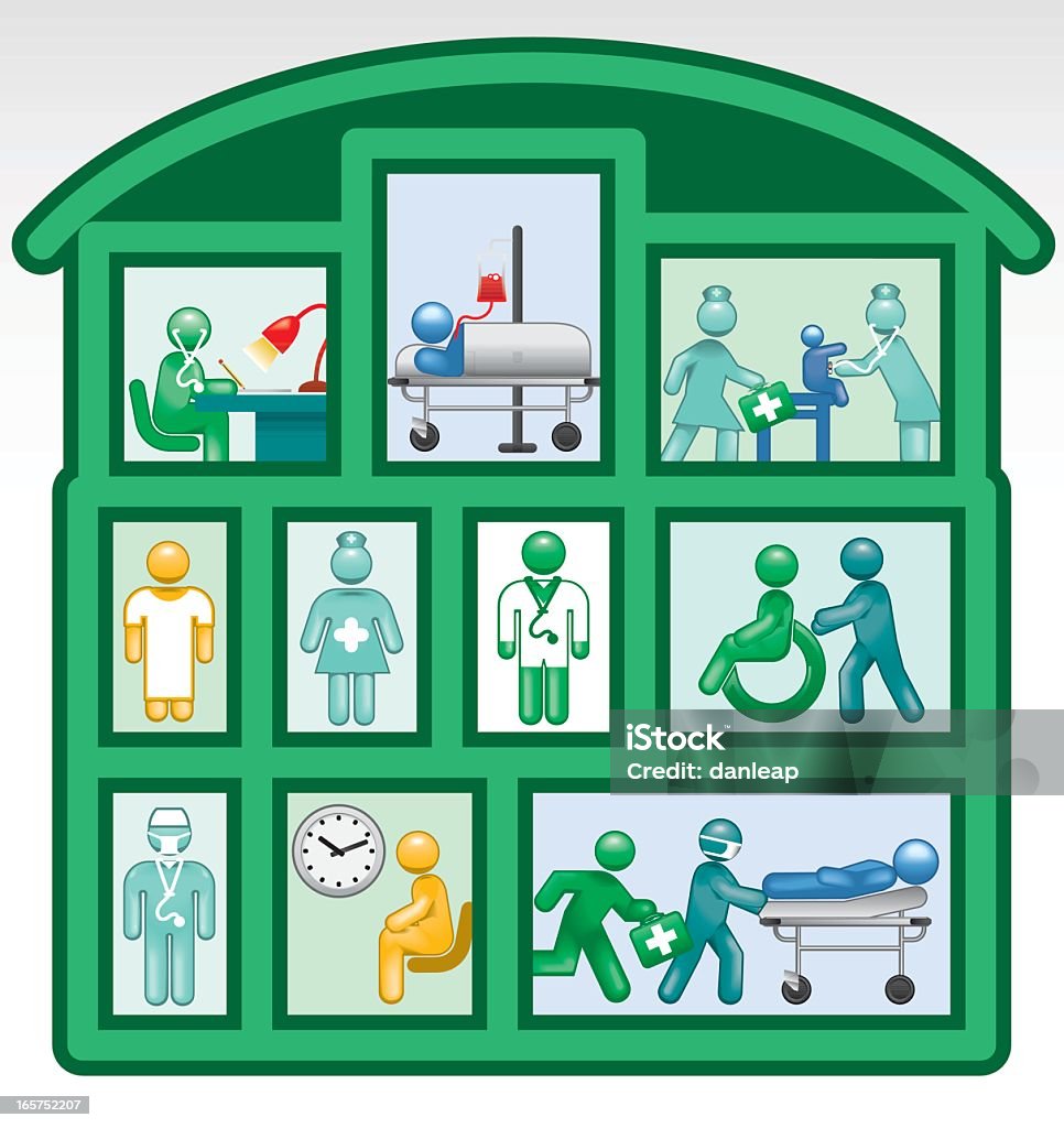 Stickman de 3: Hospital atividades - Vetor de Carregador de Bagagem royalty-free