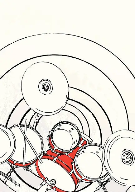 Vector illustration of Drum Set