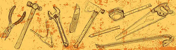 Vector illustration of Work tools