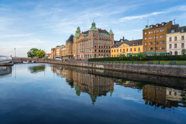 istock Malmo Promenade with Building reflections on Canal - Malmo, Sweden 1657523160