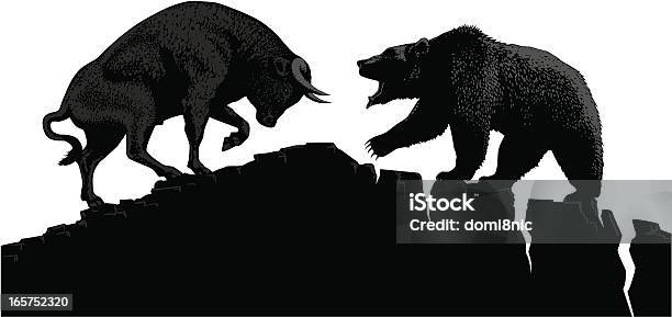 Bull Vs Bear - Arte vetorial de stock e mais imagens de Urso - Urso, Valores e Ações, Bear Market (expressão inglesa)