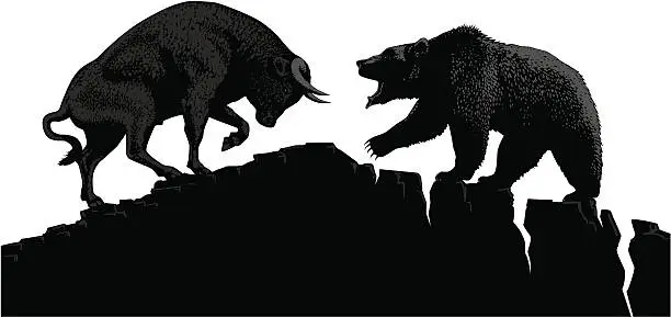 Vector illustration of Bull vs Bear