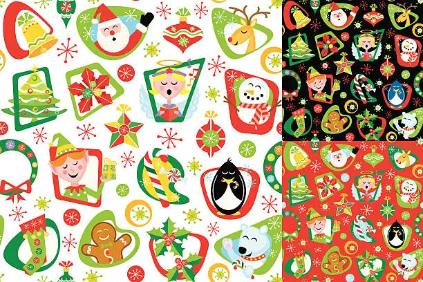 Vector illustration of Merry Christmas Seamless Wallpaper