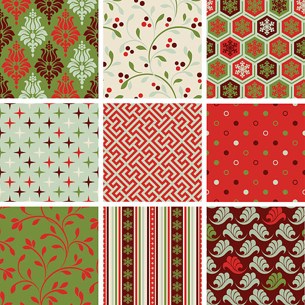 nahtlose muster, weihnachten - wrapping paper pattern floral pattern flower stock-grafiken, -clipart, -cartoons und -symbole