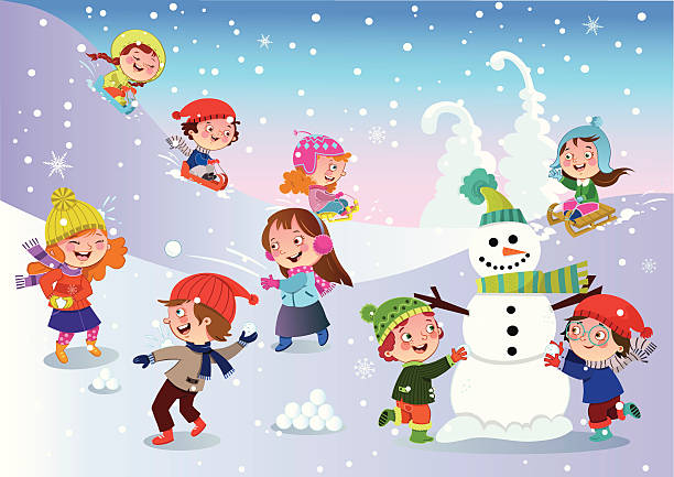 ilustraciones, imágenes clip art, dibujos animados e iconos de stock de invierno divertido - snowball