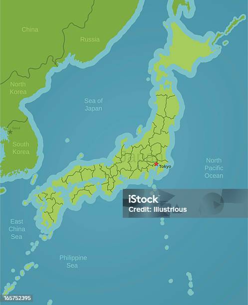 일본 맵 표시중 Prefectures 지도에 대한 스톡 벡터 아트 및 기타 이미지 - 지도, 일본, 가나가와